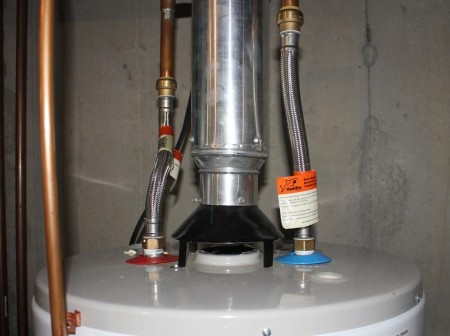 Flex connectors at water heater