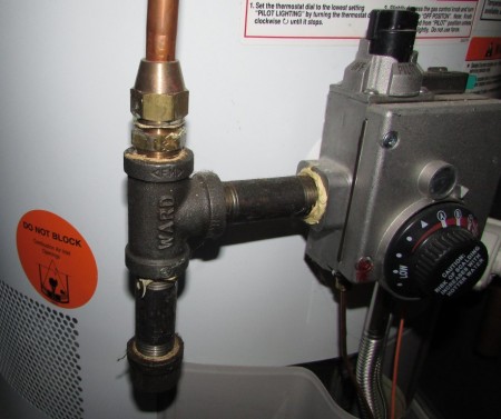 Sediment trap at water heater