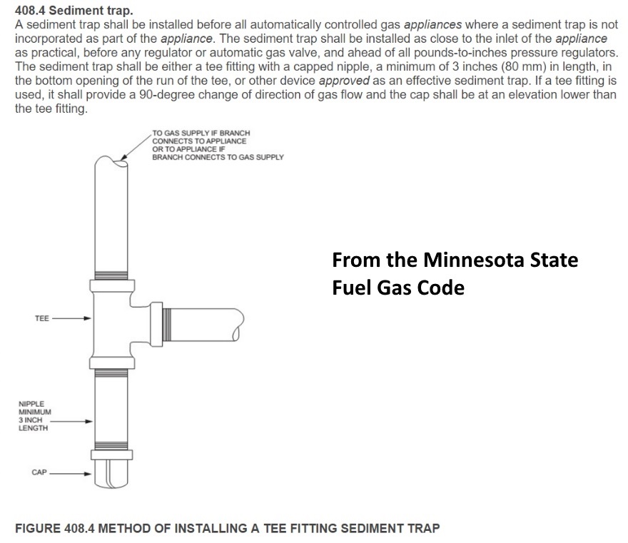 Drip Leg (Sediment Trap) for Fuel Piping