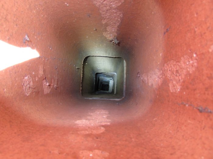 Deteriorated chimney interior