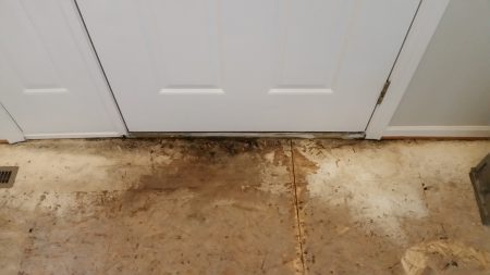 water stained subfloor