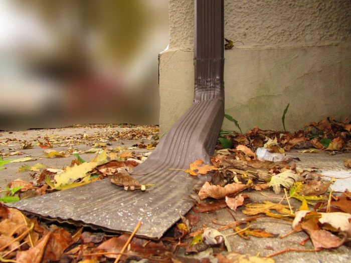 Smashed downspout