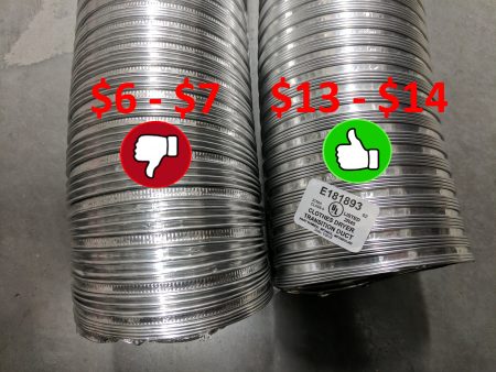 Listed vs. Unlisted semi-rigid transition ducts