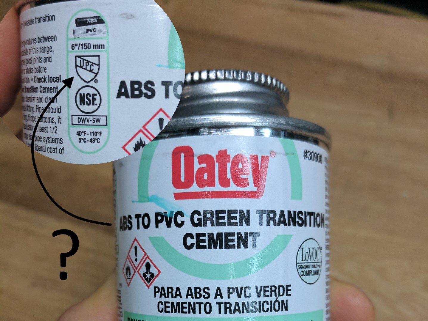 ABS to PVC cement
