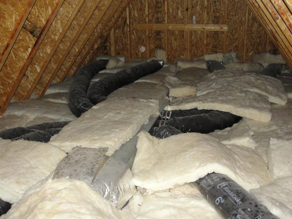 Botched fiberglass batts in attic