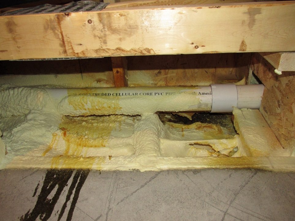 Botched spray-foam insulation Botched spray-foam insulation