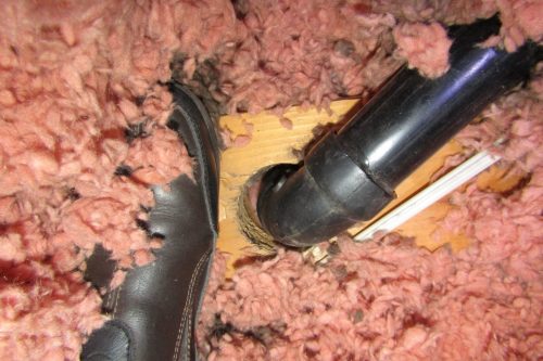 Attic bypass at plumbing vent