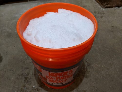 Snow in bucket