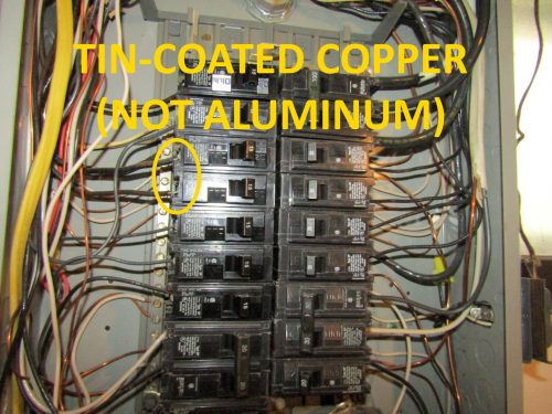 tin-coated copper (not aluminum)