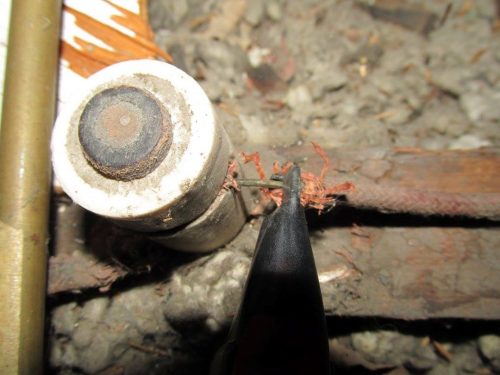 knob and tube wiring damaged