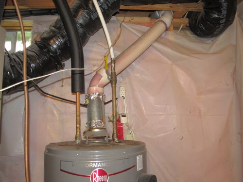 pvc vent on natural draft water heater