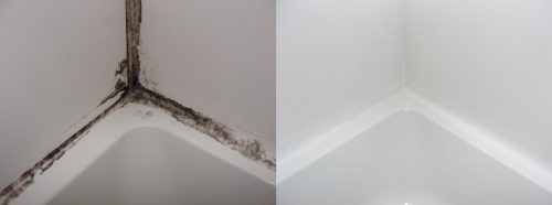moldy caulk before and after