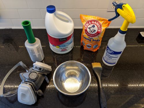 moldy caulk cleaning supplies